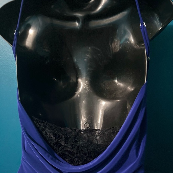 Royal Blue Lace Detail Romper - Picture 7 of 7